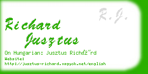 richard jusztus business card